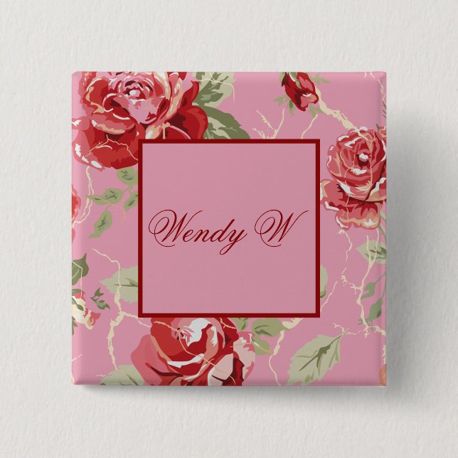 Blomknapp för Cherry blommar röd ros Knapp (Framsida)