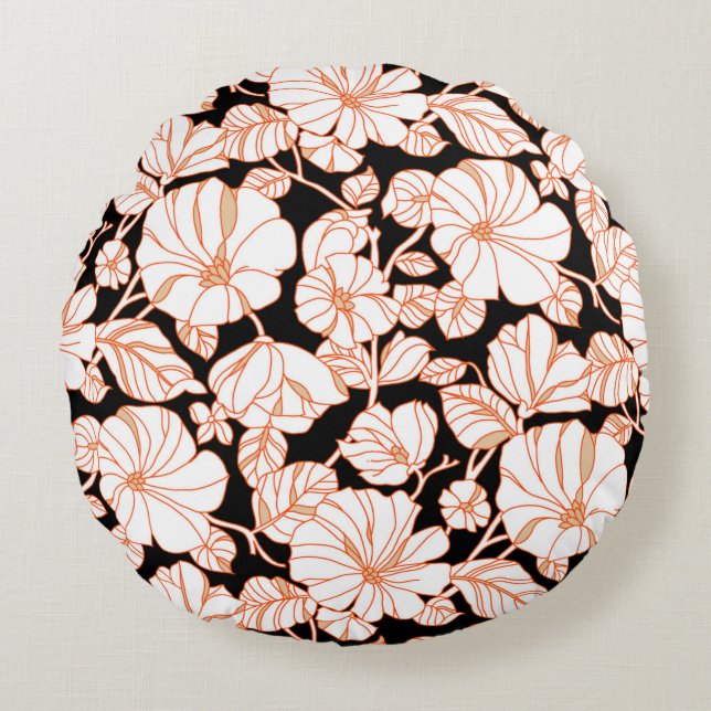 Blomkonstdesign Rund Kudde (Framsidan)