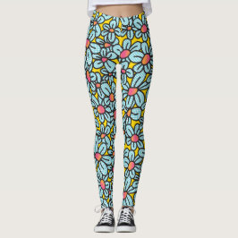 Blomkoppar (Gult) Leggings