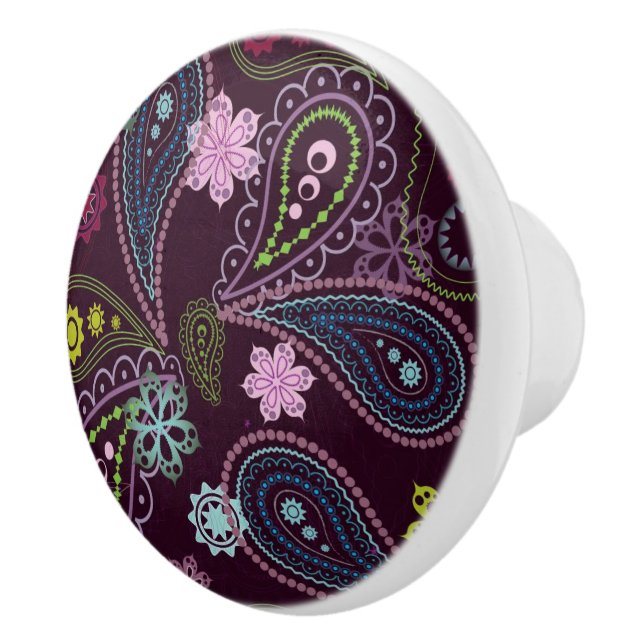 Blomkorgen Paisley Print Ceramic Cabinet Knob Knopp (Höger)