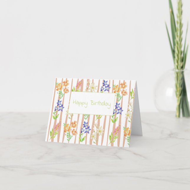 Blomkort för grattis på födelsedagen helgkort (Framsida)