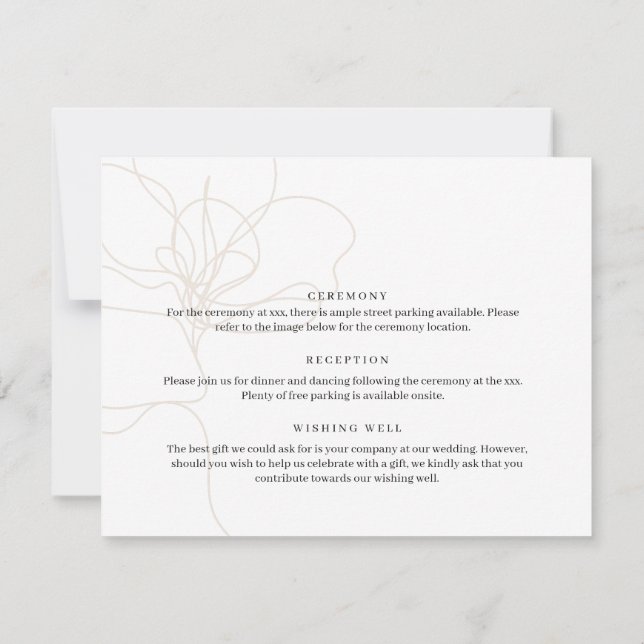 Blomkort för illustrerad hand plockade-blomma inbjudningar (Baksida)