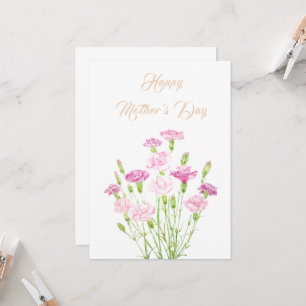 Blomkort för rosa av lycklig-mors dag inbjudningar