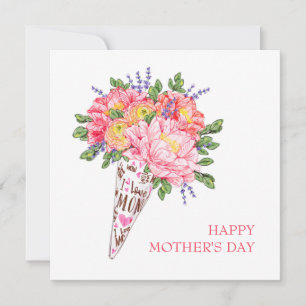 Blomkort Mors dag, Hälsning-kort, gåva