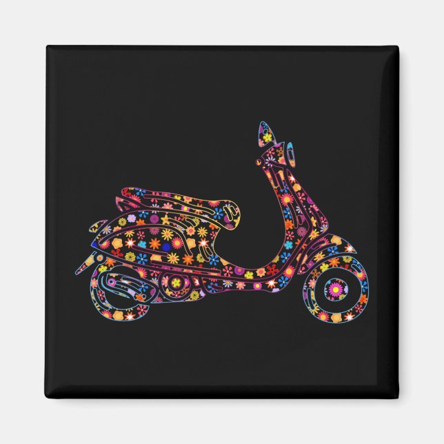 Blomkraftig Motorcykel Motorcykel Magnet (Framsidan)