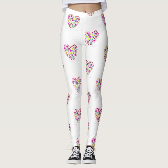 Blomkraftsbenägenhet för Rosa Leggings (Framsida)