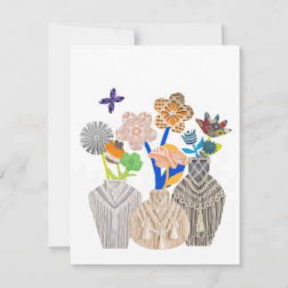 Blomkrage makramontkort tack kort