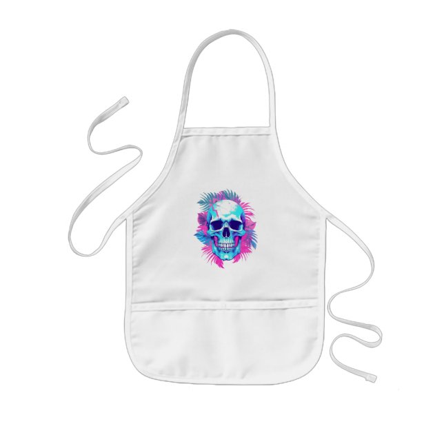 Blomkrani i Vaporwave-stil Barnförkläde (Framsidan)