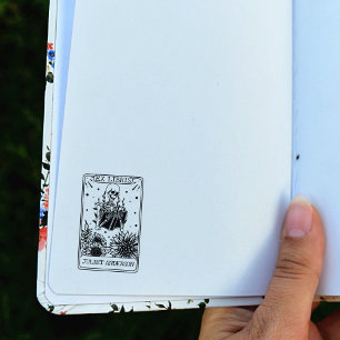 Blomkraniell Bok Tarot Bibliotek  Stämpel