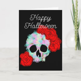 Blomkraniell God Halloween Hälsning Kort