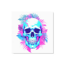 Blomkraniol i Vaporwave-stil