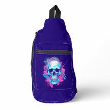 Blomkranskalle i Vaporwave-stil