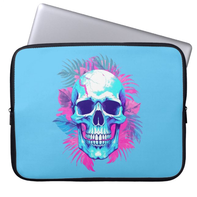 Blomkranskalle i Vaporwave-stil Laptop Fodral (Framsidan)
