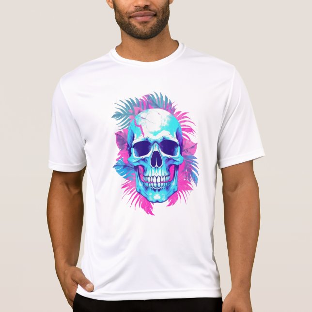 Blomkranskalle i Vaporwave-stil T Shirt (Framsida)