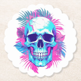 Blomkranskalle i Vaporwave-stil Underlägg Papper