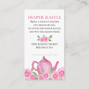Blomkruka för blöjlotteri i rosa Baby Shower Te-ka Tilläggskort