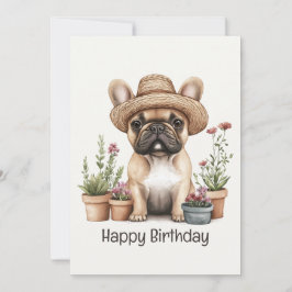  blomkruka i grattis på födelsedagen Fransk Kort