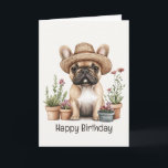 blomkruka i grattis på födelsedagen Fransk Kort<br><div class="desc">Tur illustration av hundar . Perfekt för djurälskare och överordnade hund under sommartid.</div>