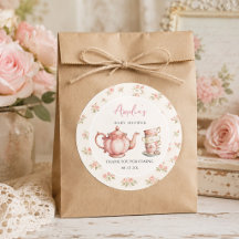 Blomkruka Tekanna och Tekoppar Rosa Baby Shower