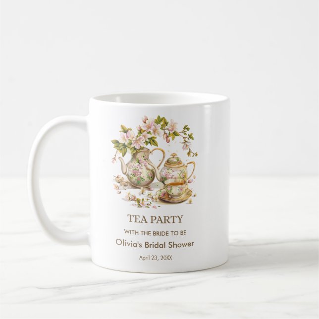 Blomkruka Tekanna Tekjedags Bröllopsdusch  Kaffemugg (Vänster)