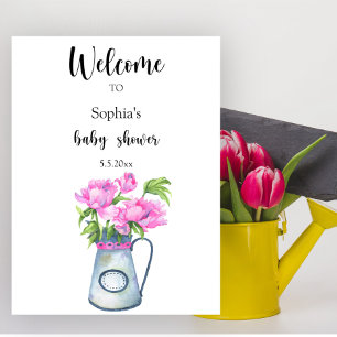 Blomkruka Välkommen till baby shower Poster