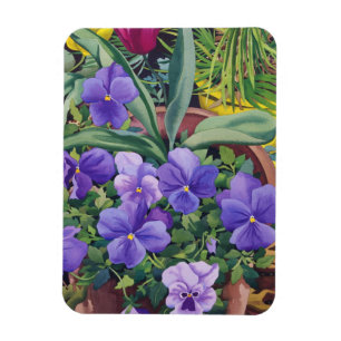 Blomkrukar med Pansies 2007 Magnet