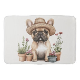 blomkrukor för fransk Bulldog Badrumsmatta