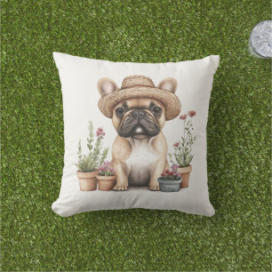 blomkrukor för fransk Bulldog Kudde