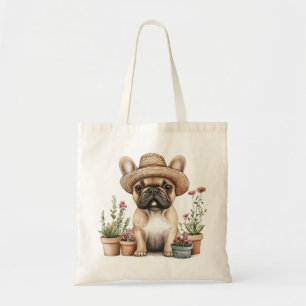 blomkrukor för fransk Bulldog Tygkasse