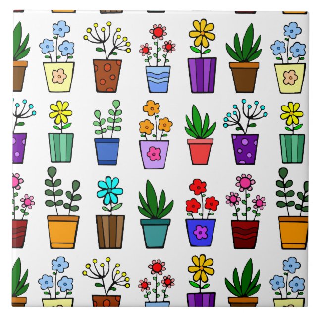 Blomkrukor, keramiskt plattor kakelplatta (Framsidan)