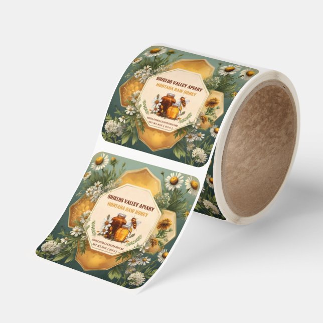 Blomkrukört Honung Burk Anpassat Etikett (Rulle)