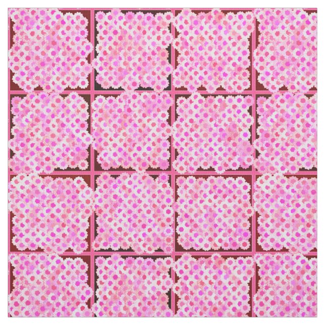 Blomkruksmönster, rosa nyanser tyg (Provkarta)