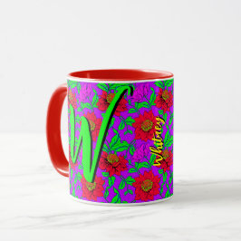Blomkruksmugg med vacker blomdesign mugg