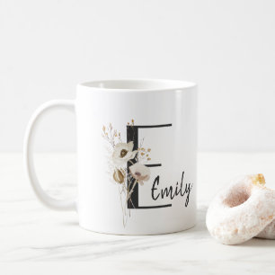 Blomkudde för anpassningsbarnas första D Black & W Kaffemugg