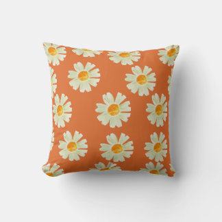 Blomkudde orange färg kudde