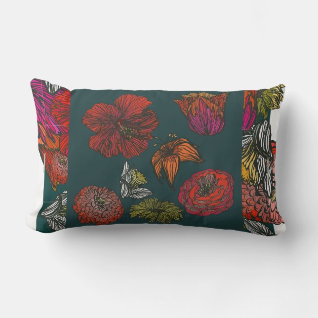 Blomkudde på ländryggen lumbarkudde (Framsida)