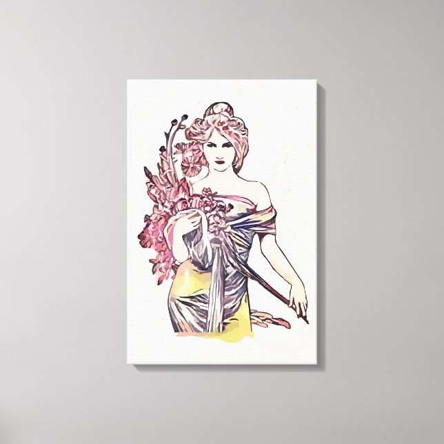 Blomkvinna Canvastryck (Framsida)