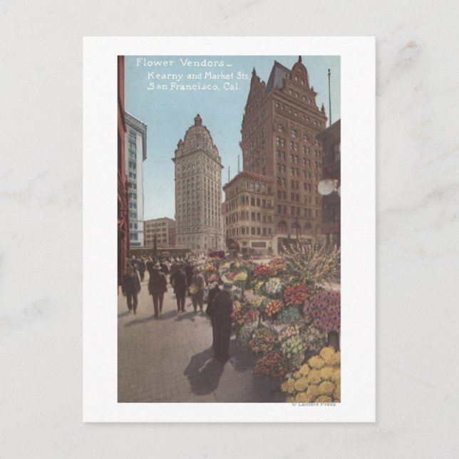 Blomleverantörer, kunder och marknadsflöden vykort (Framsida)