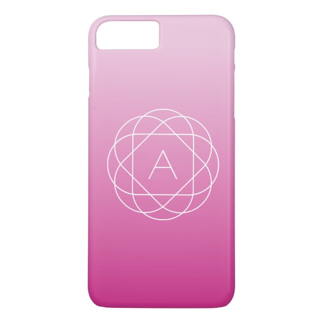 Blomliknande geometrisk monogram | Rosa skuggad om Case-Mate iPhone Skal (Baksida)