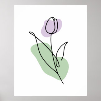 Blomlinjekonst Poster