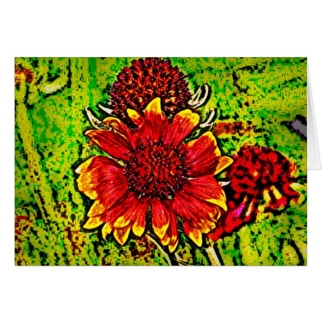 Blomma 7 hälsningskort (Framsidan Horizontal)