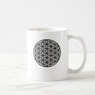Blomma av det sakrala geometrisymbolet för liv kaffemugg