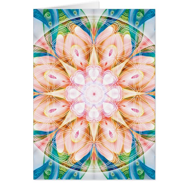 Blomma av kortet för livMandala 11 Hälsningskort (Framsidan)