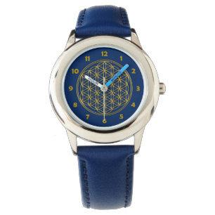 Blomma av liv-/Blume des Lebens - briljant guld Armbandsur
