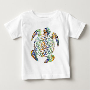 Blomma av liv-/Blume des Lebens - sköldpaddan T-shirt