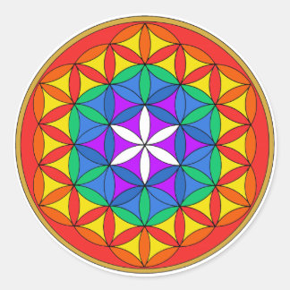 Blomma av liv Chakra3.png Runt Klistermärke