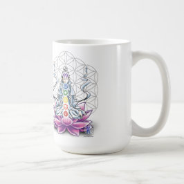 Blomma av liv, chakra, gudinnaklassikermugg kaffemugg