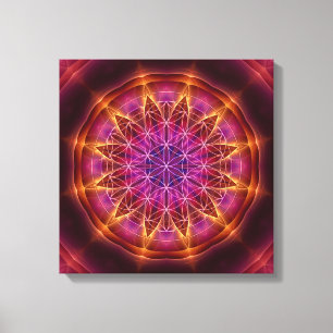 "blomma av liv", "sakral geometri", mandala som ä canvastryck