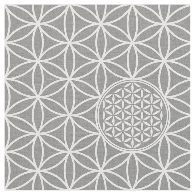 Blomma av liv - seamless vanlig vit + din backg tyg (Närbild)