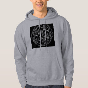 blomma av liv sweatshirt med luva